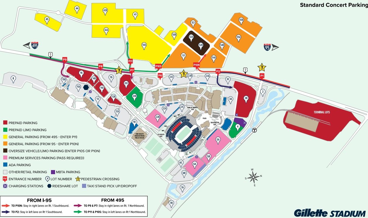 Gillette Stadium Parking Lot Map