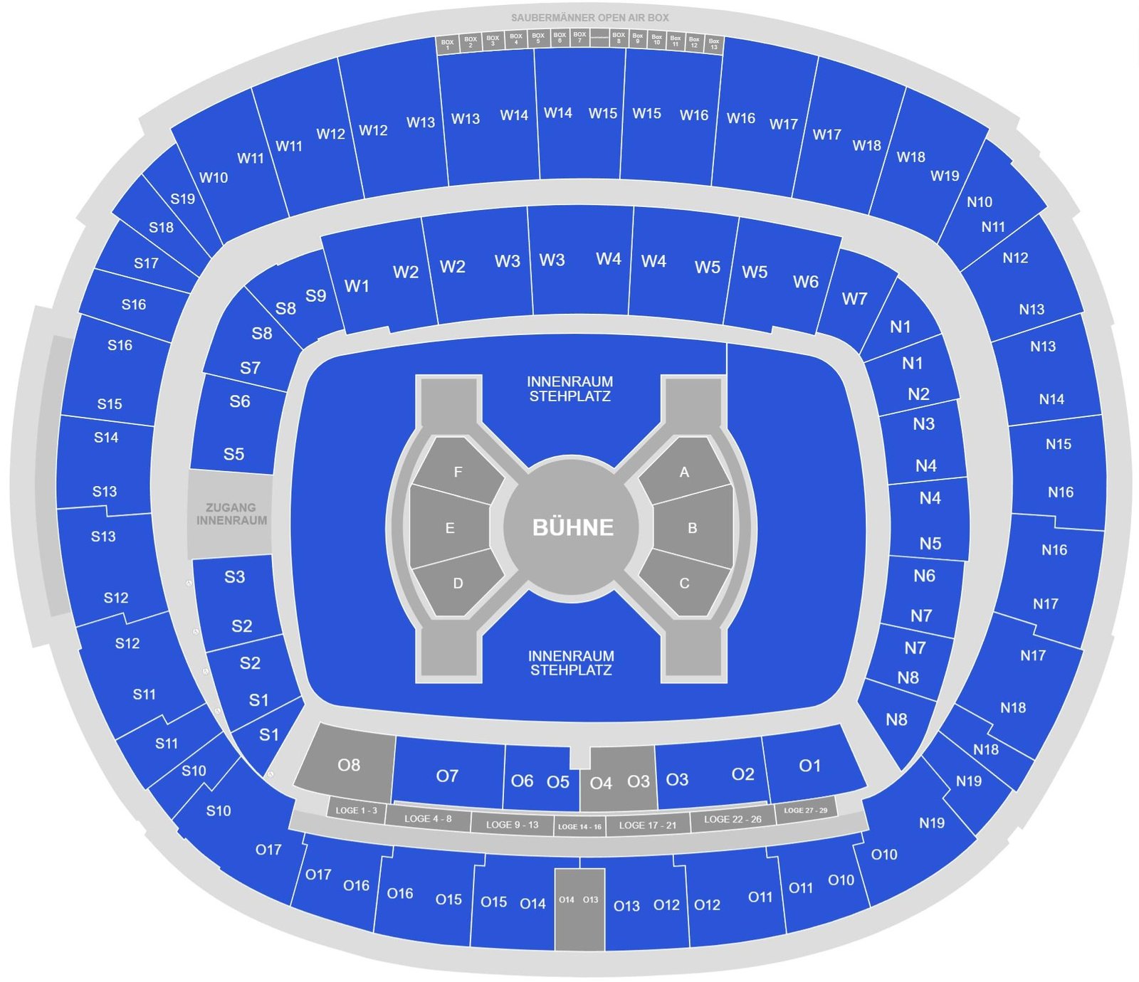 Heinz Von Heiden Arena Seating Plan for Concerts