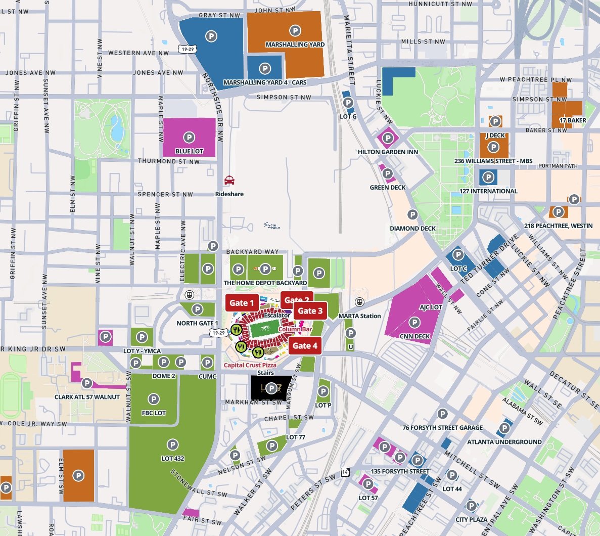 Mercedes Benz Stadium Parking Map