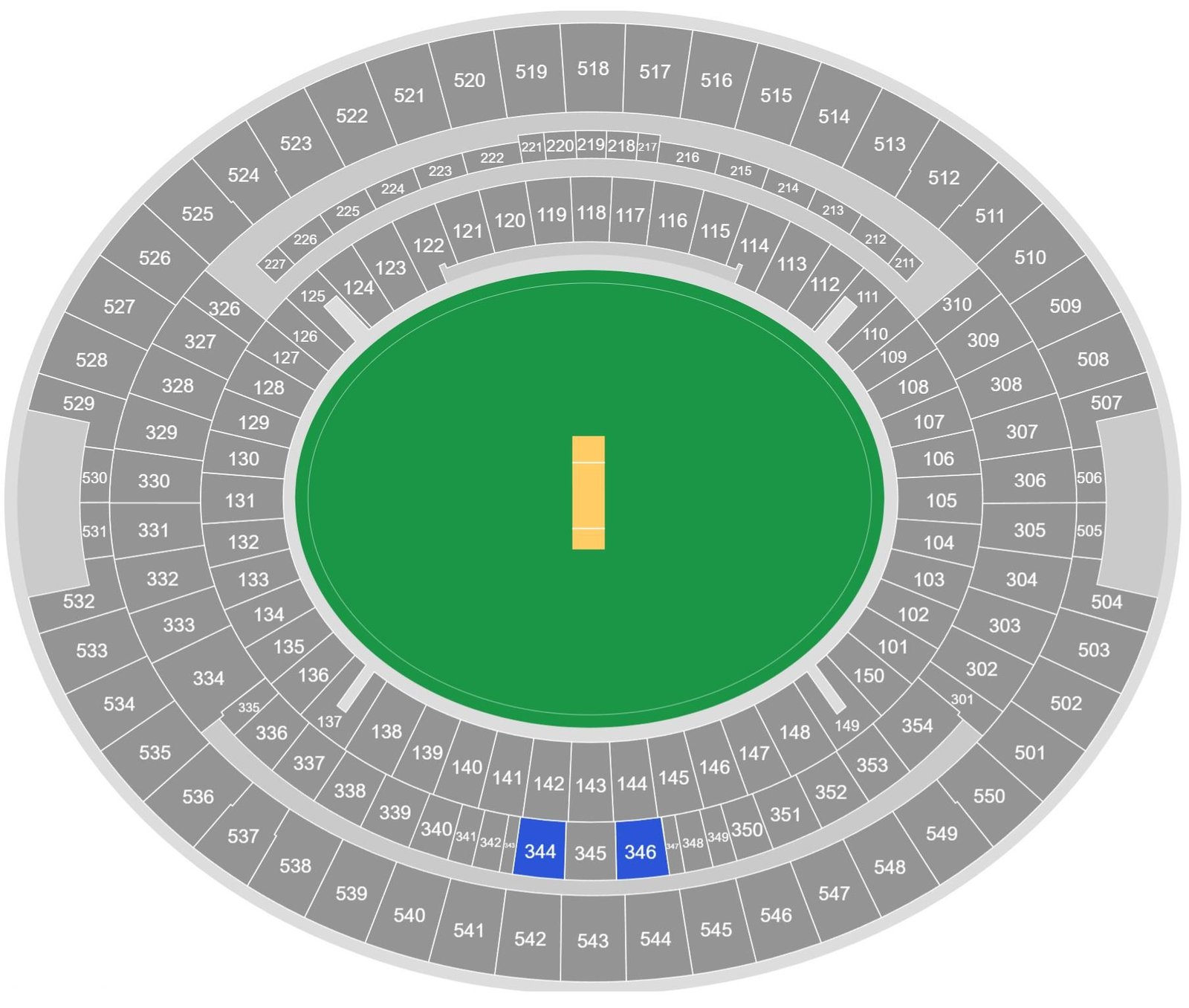 Perth Stadium Seating Chart for Cricket