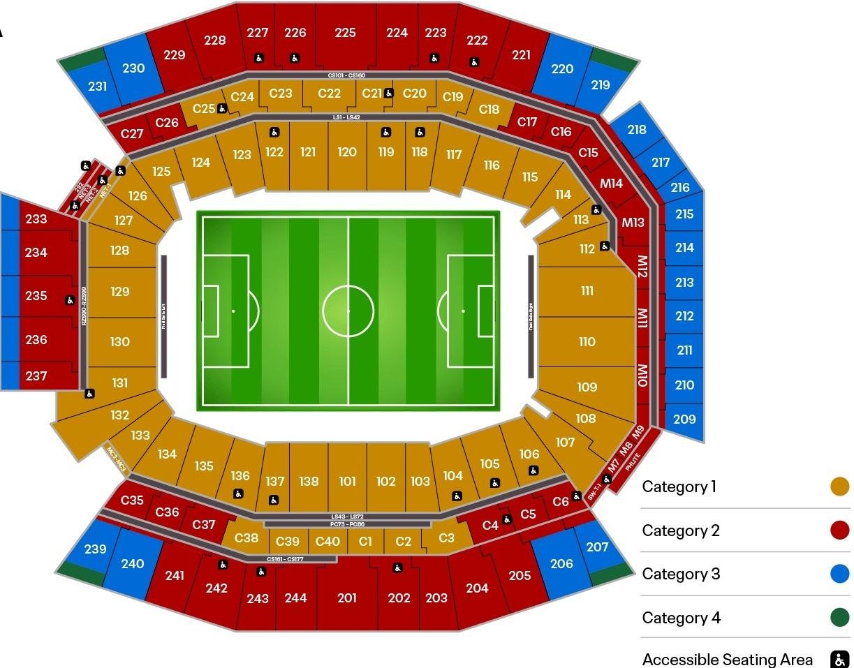 Philadelphia Stadium World Cup 2026 Seating Chart