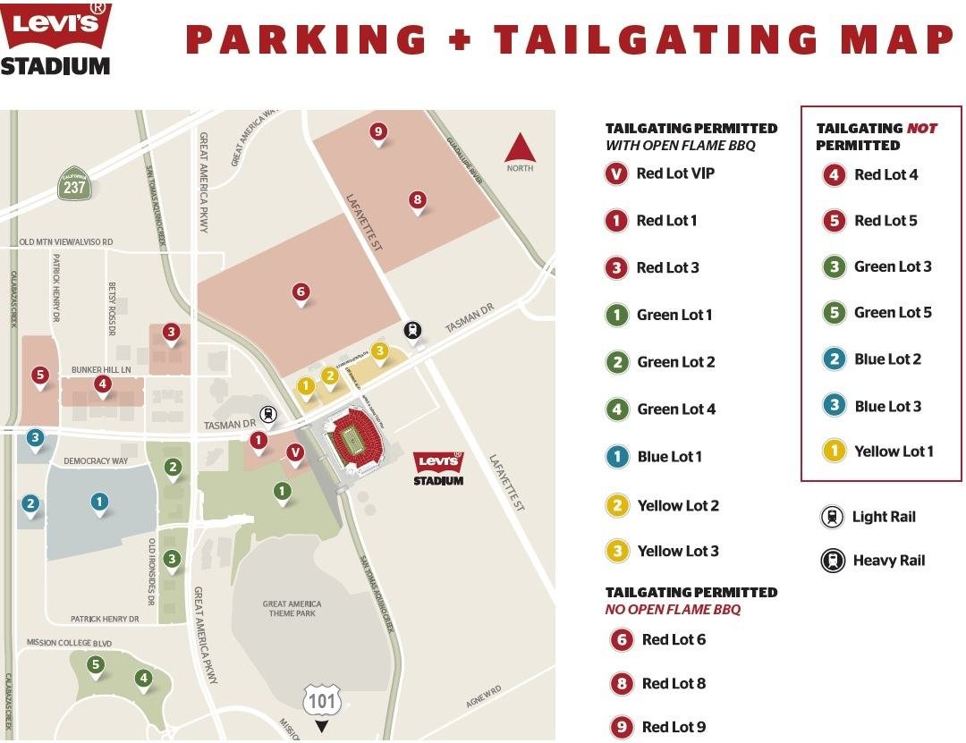 49ers Parking Map