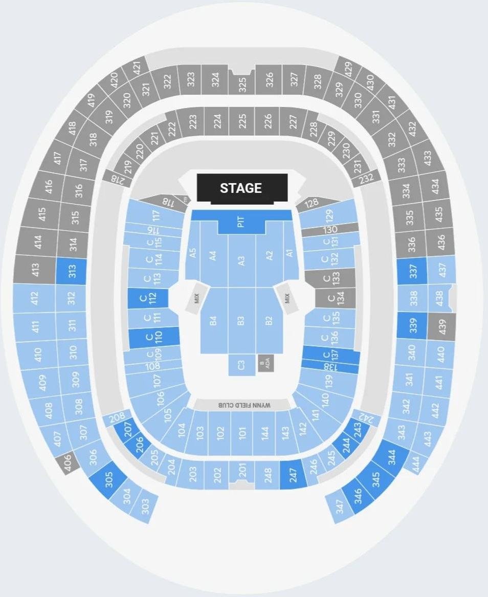 Allegiant Stadium Seating Chart for Concerts