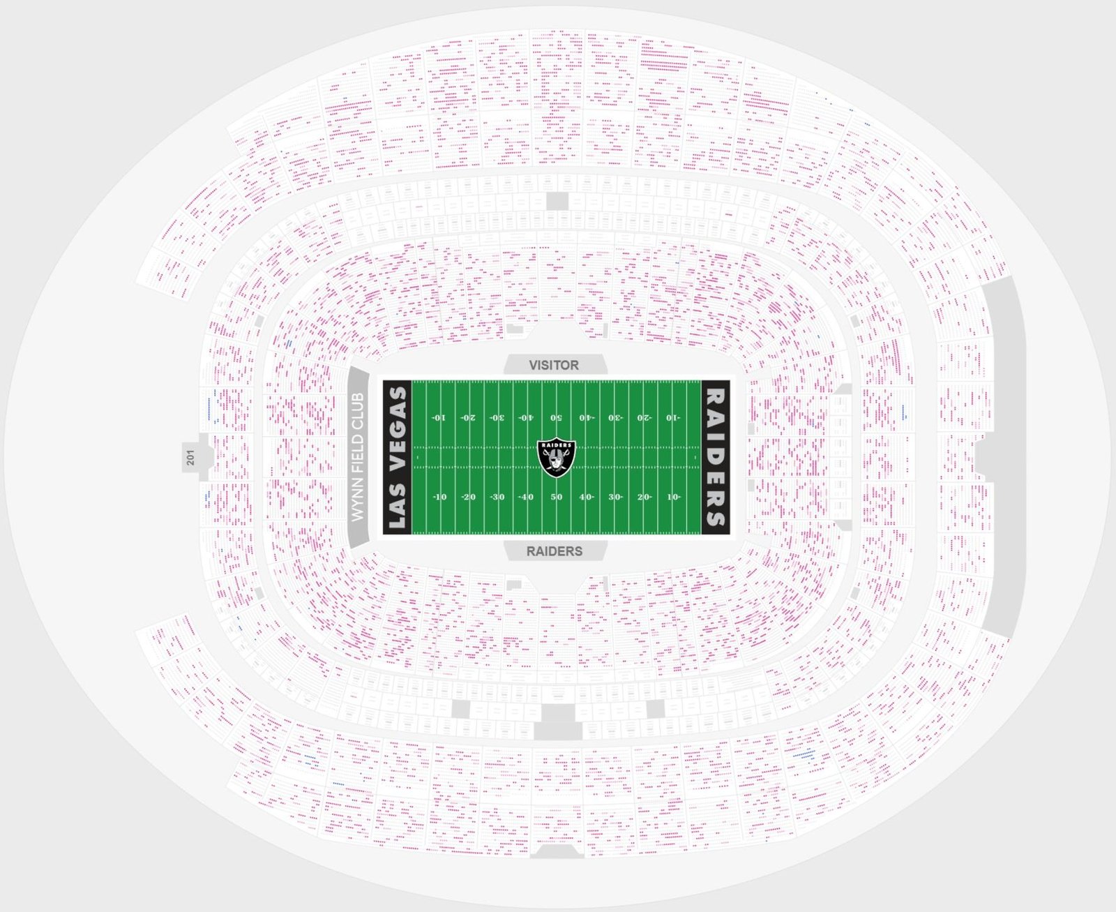 Allegiant Stadium Seating Chart with Seat Numbers