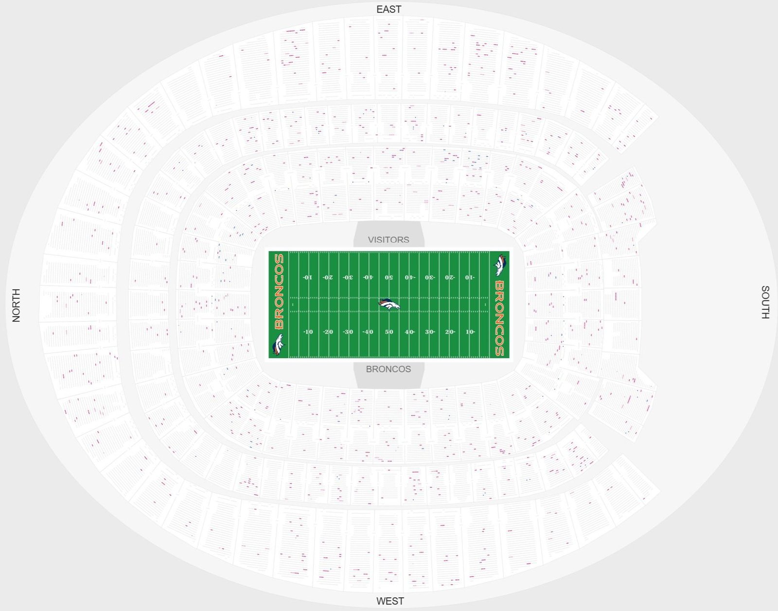Empower Field at Mile High Seating Chart with Seats