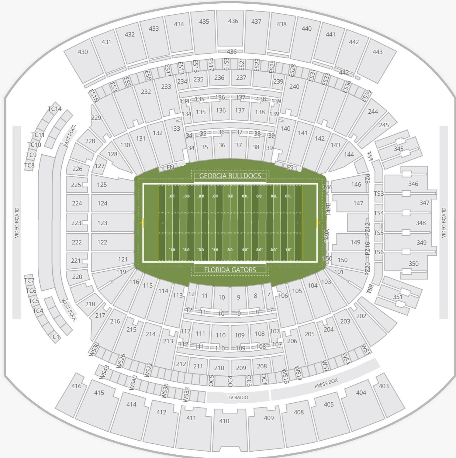 EverBank Stadium Seat Map
