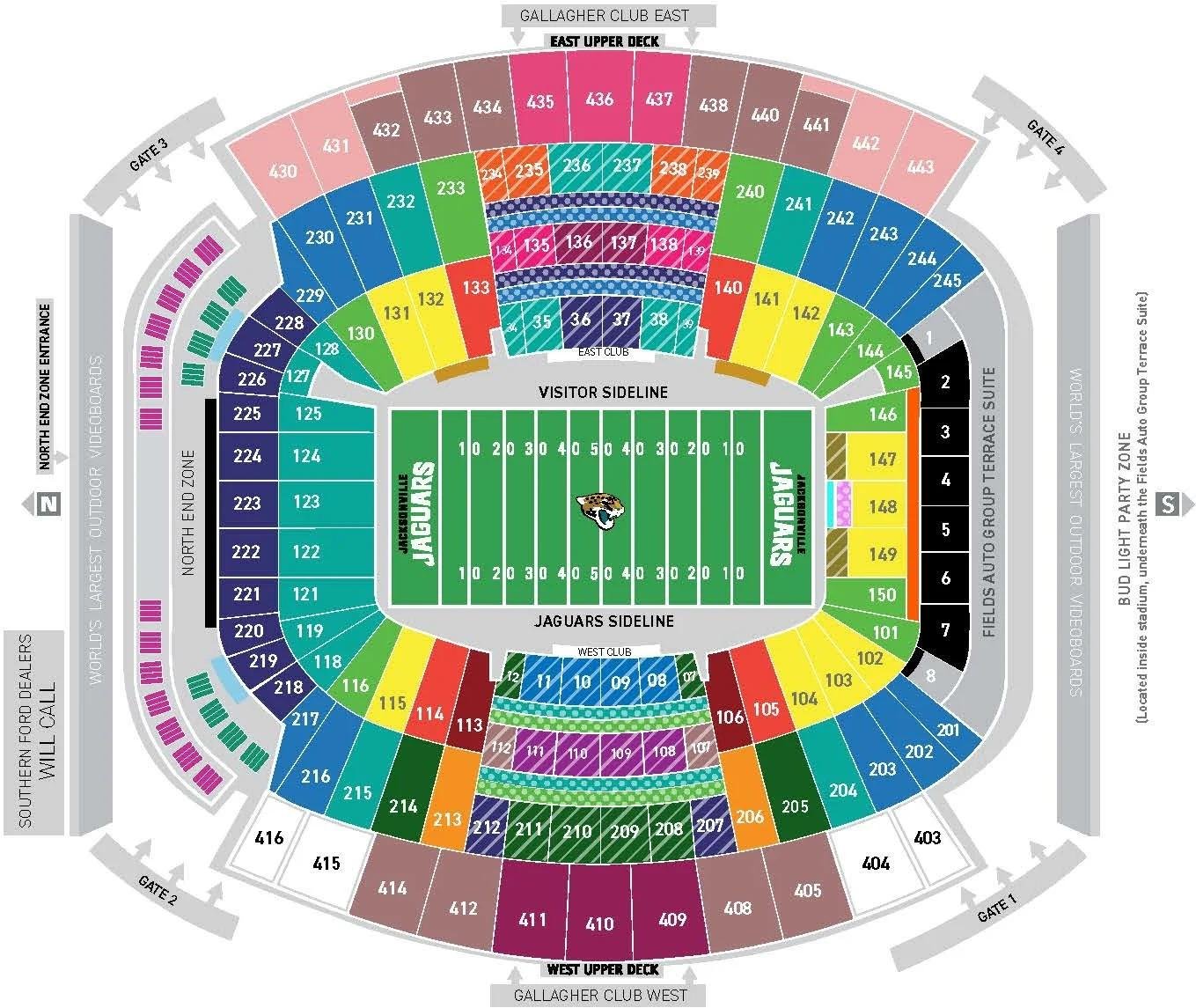 EverBank Stadium Seating Chart