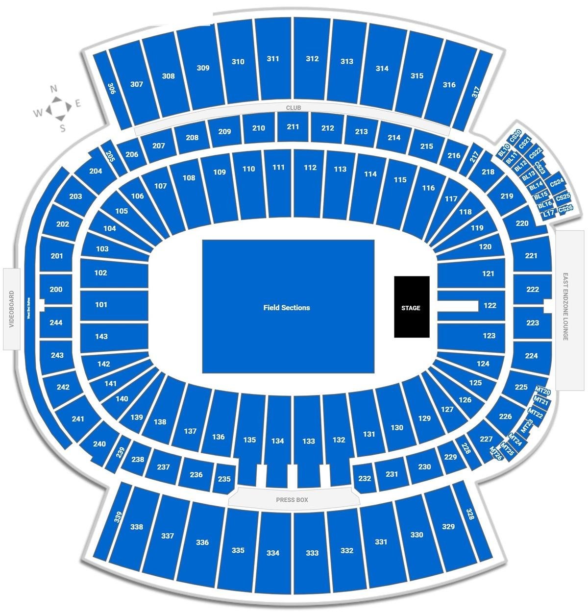 Highmark Stadium Seating Chart Concerts