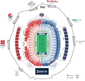 Highmark Stadium Seating Chart with Seat Numbers and Rows