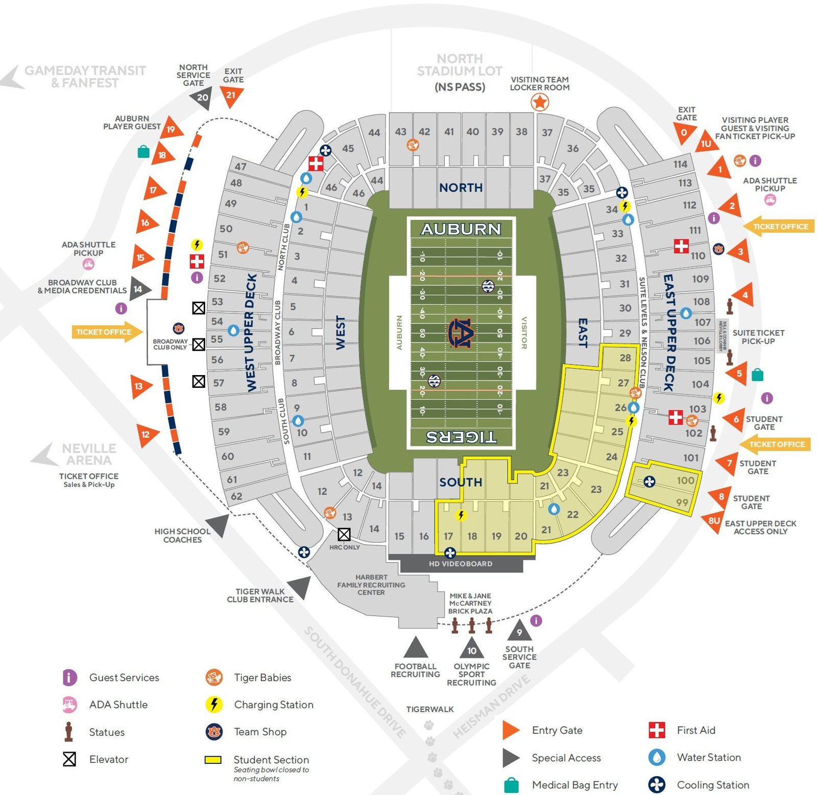 Jordan Hare Stadium Layout