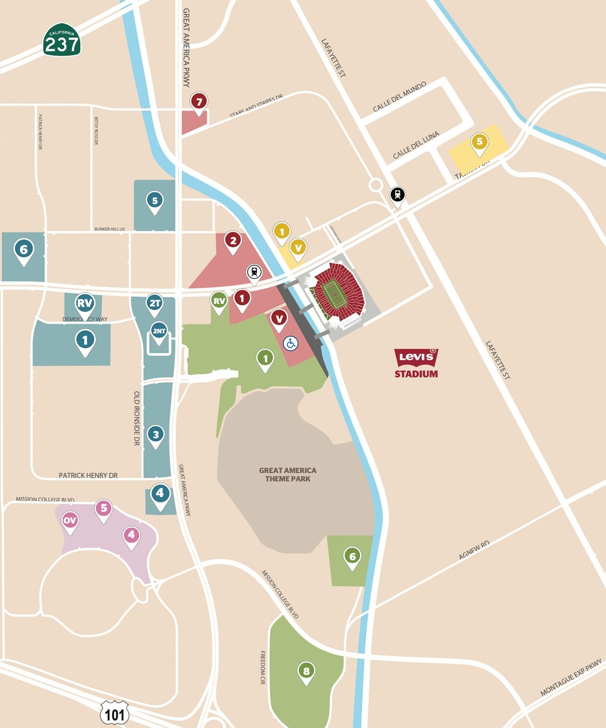 Levis Stadium Parking Map