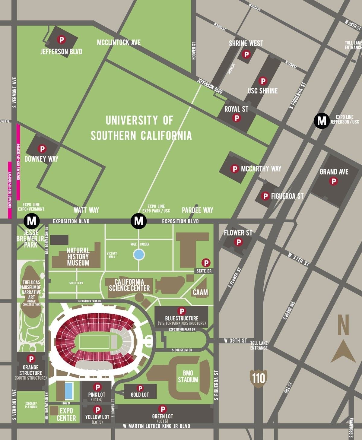 Los Angeles Memorial Coliseum Parking Map