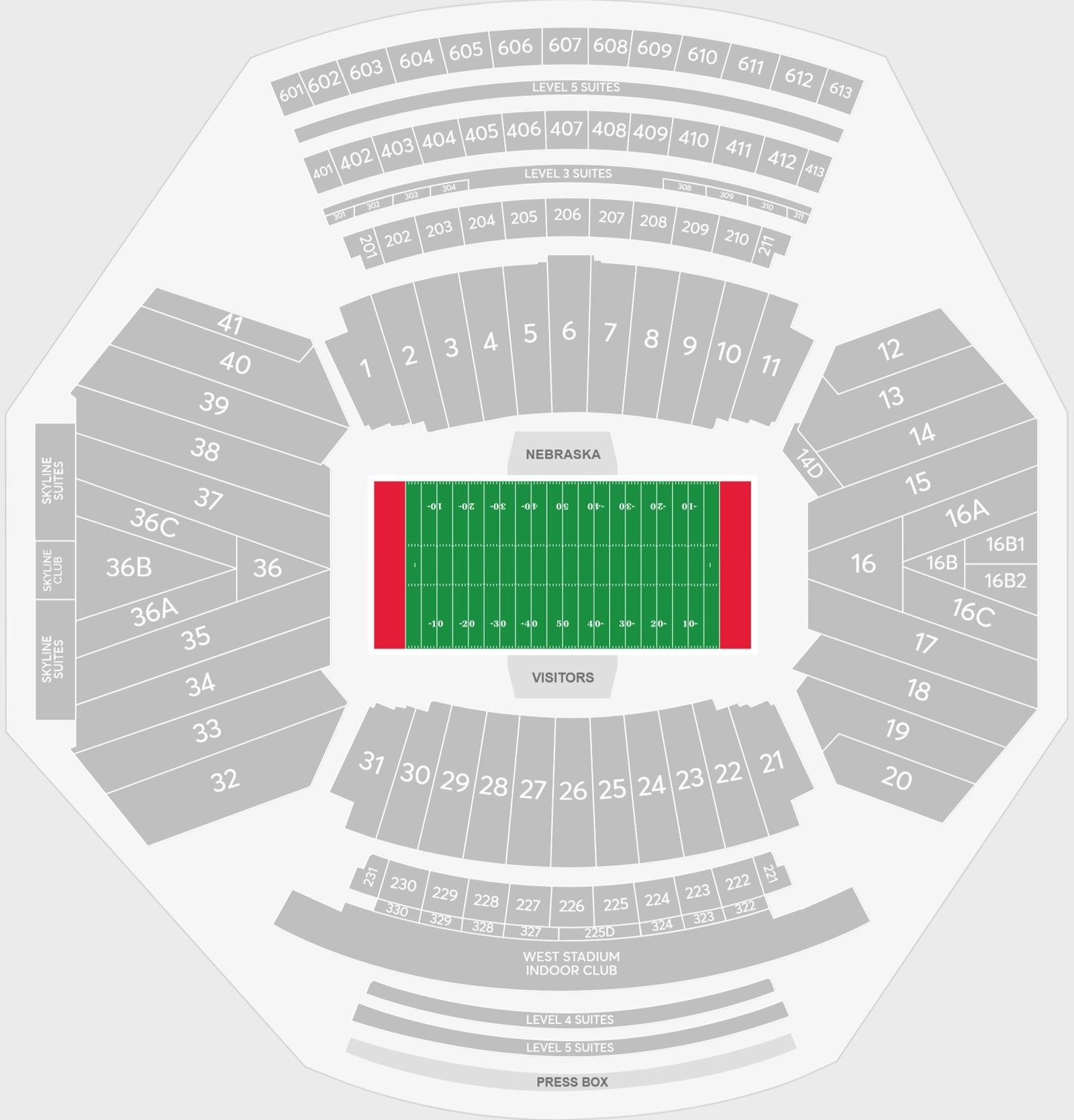Memorial Stadium Lincoln Seating Chart