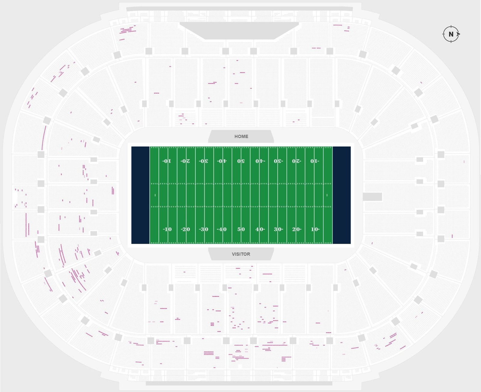 Notre Dame Stadium Seating Chart with Seat Numbers