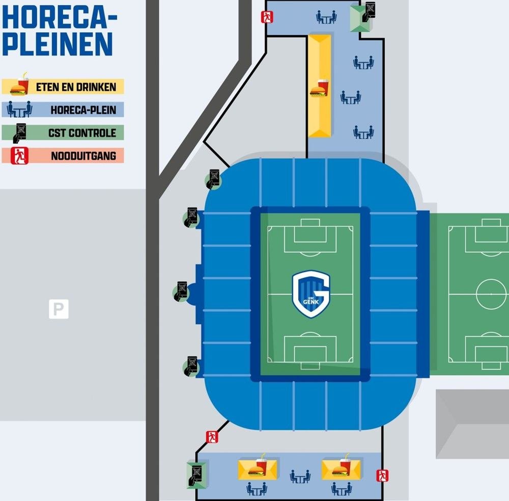 Cegeka Arena Layout with Parking
