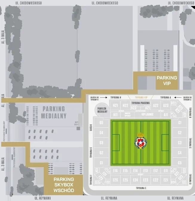 Henryk Reyman Municipal Stadium Layout and Parking Map