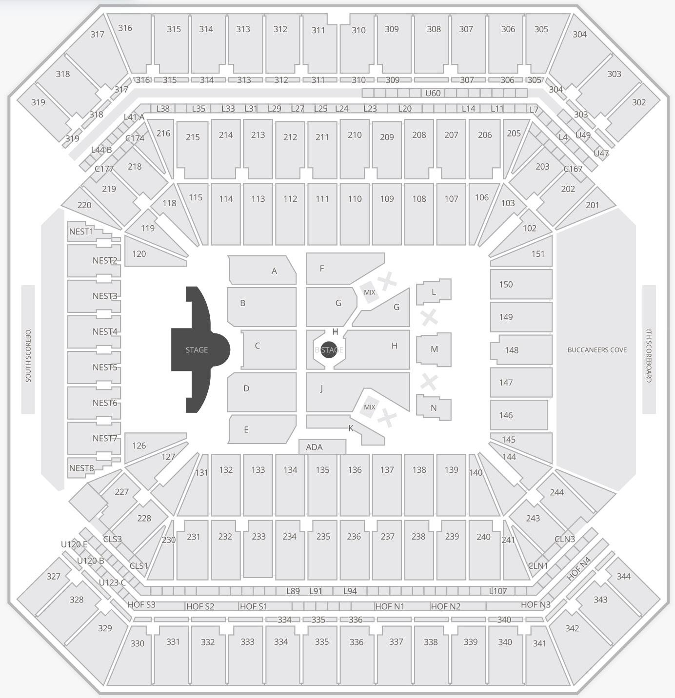 Raymond James Stadium Concerts Seating Chart