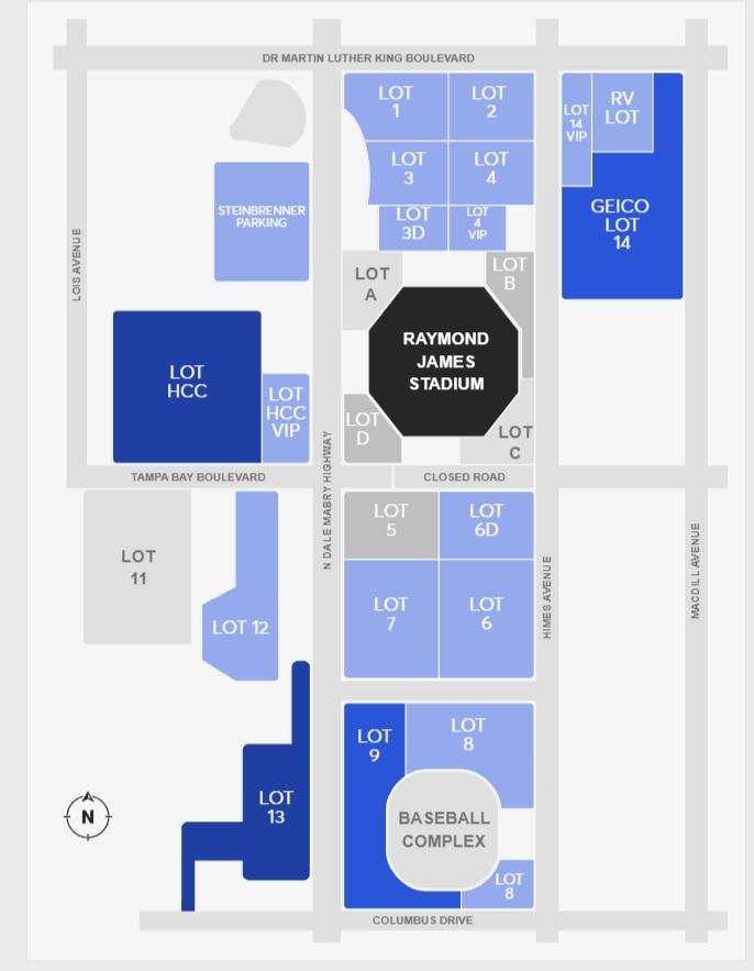 Raymond James Stadium Parking Map