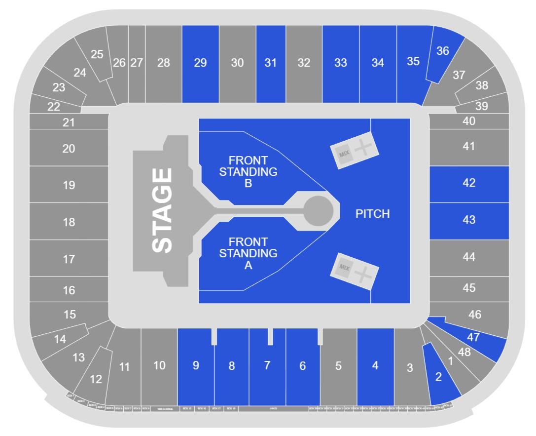 St Mary's Stadium Seating Plan for Concerts