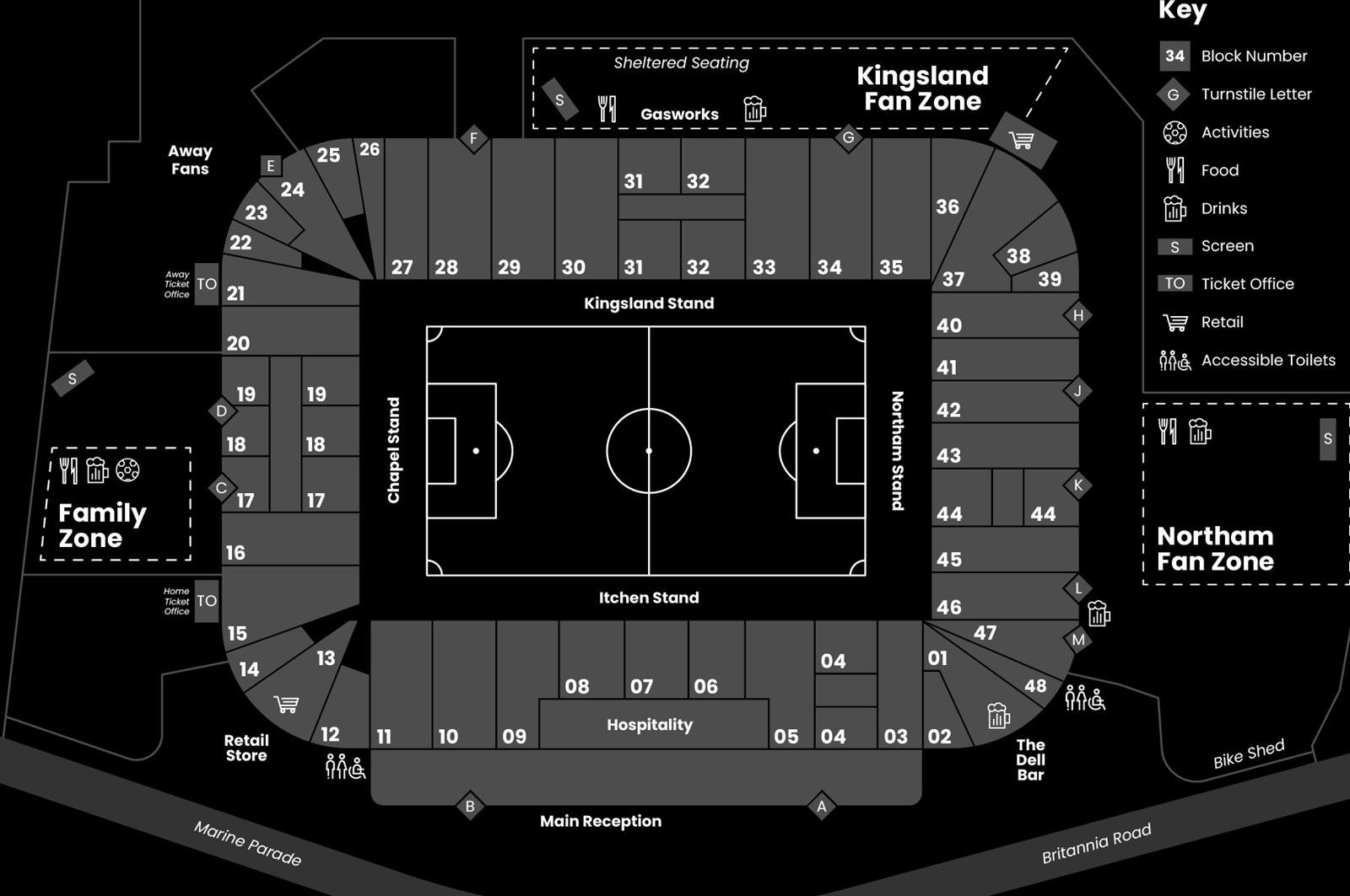 St Mary's Stadium Seating Plan