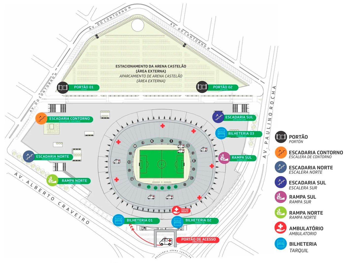 Arena Castelão Layout and Parking Map