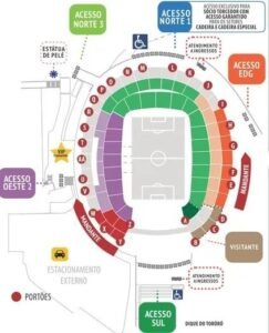 Arena Fonte Nova Seating Map with Seat Numbers and Rows