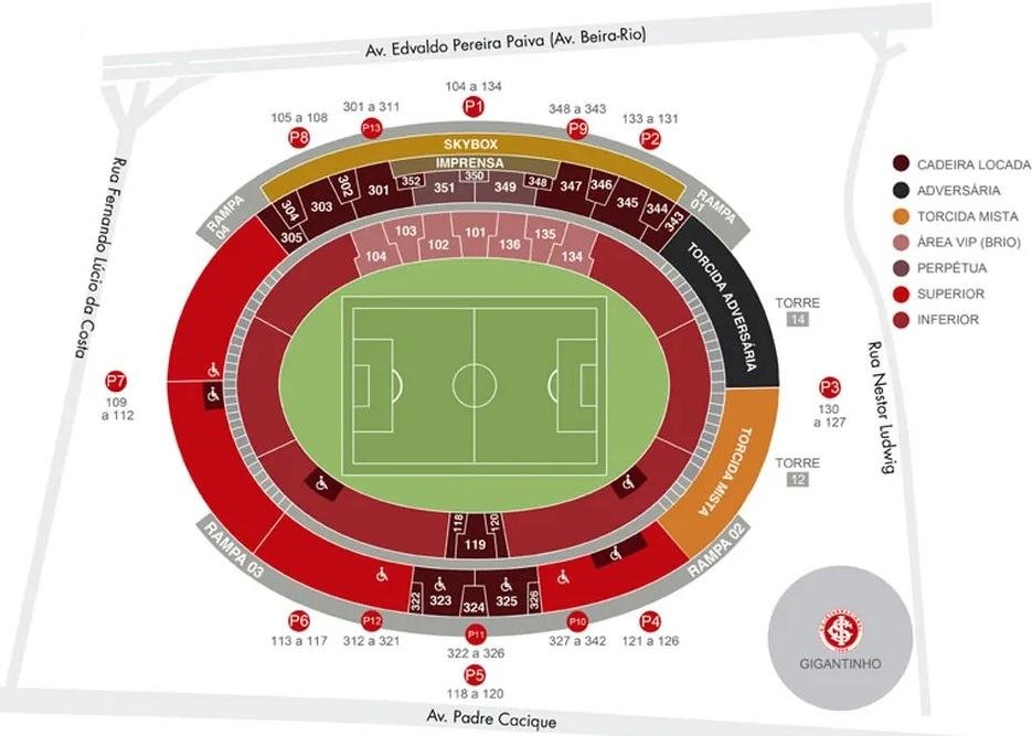 Beira Rio Stadium Map