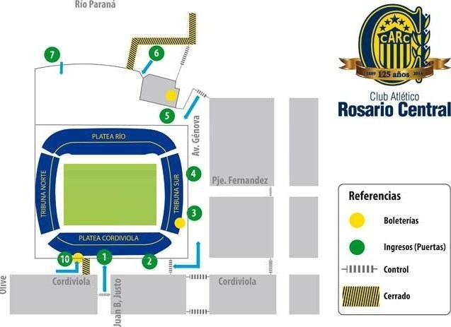 Gigante de Arroyito Stadium Seat Map