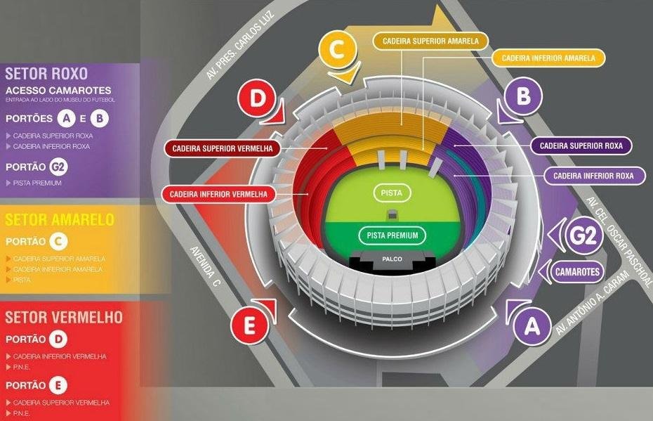 Governor Magalhães Pinto Stadium Concerts Seat Map