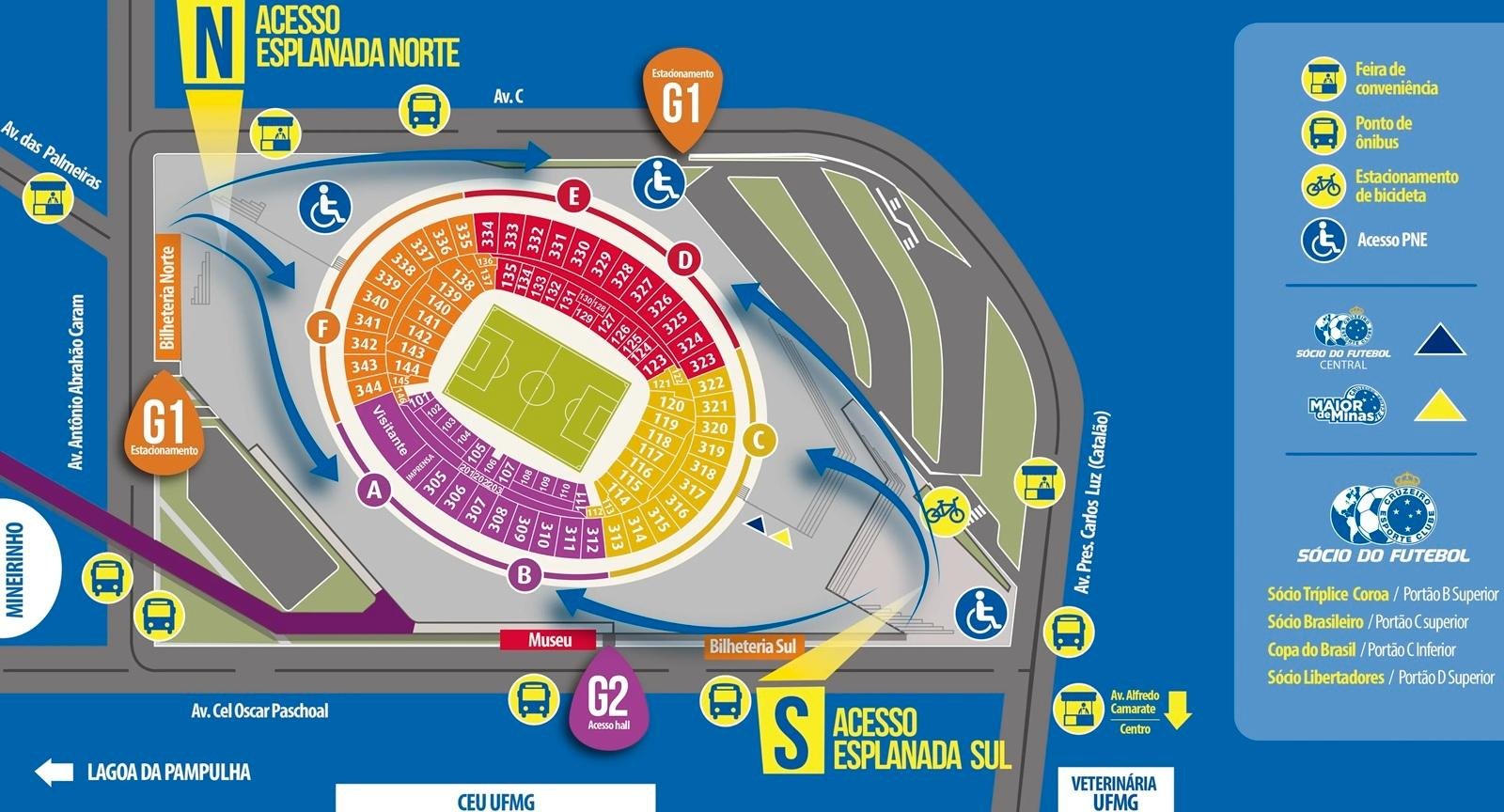 Governor Magalhães Pinto Stadium Seating Plan