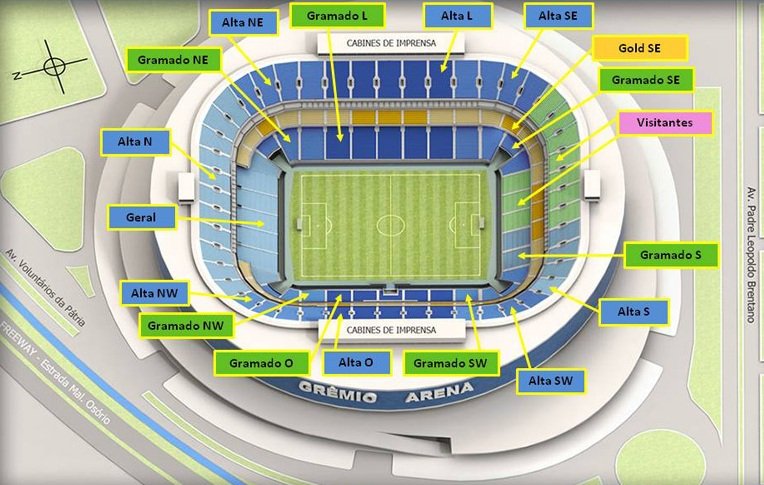Grêmio Arena Seat Map Layout
