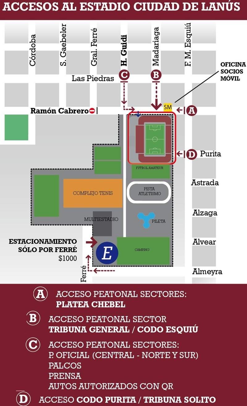 Lanús City Stadium Néstor Díaz Pérez Parking Map