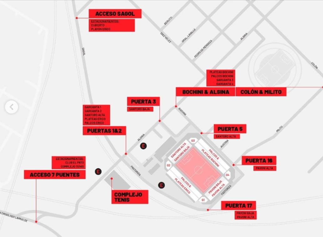 Libertadores de América Ricardo Enrique Bochini Stadium Layout and Parking