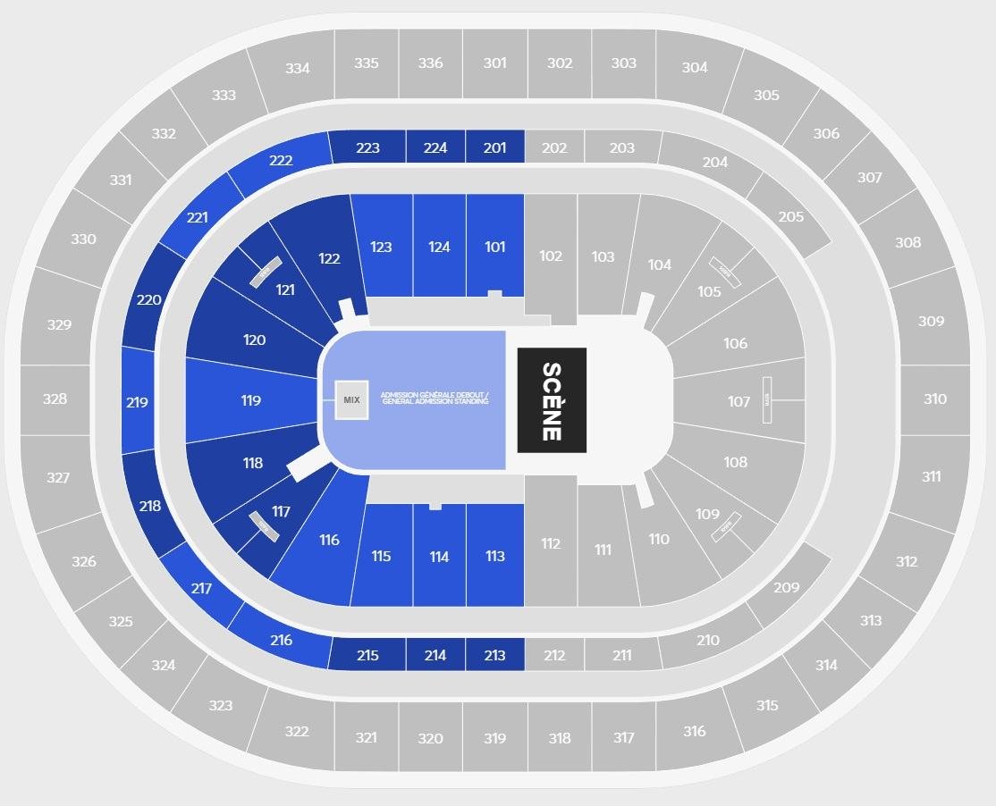 Bell Centre Seating Chart for Theater and Amphitheatre