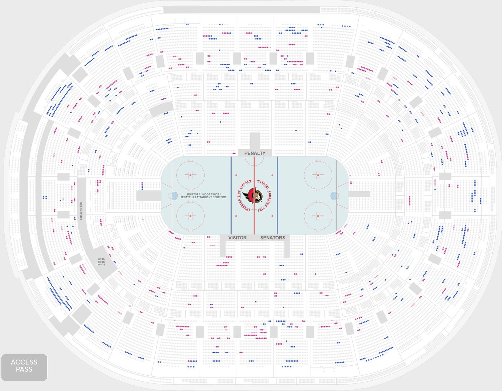 Canadian Tire Centre Seating Chart with Seats