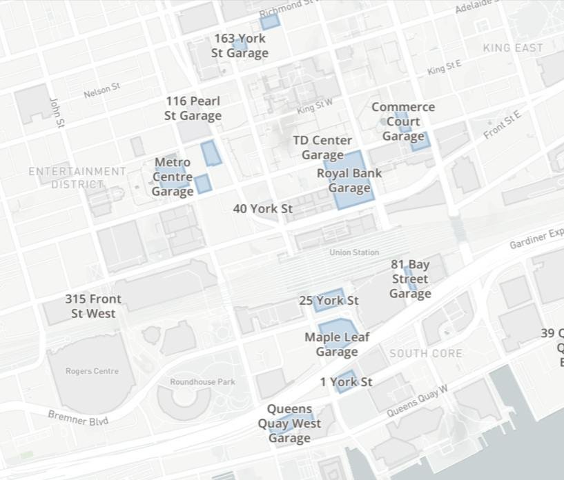 Scotiabank Arena Parking Map