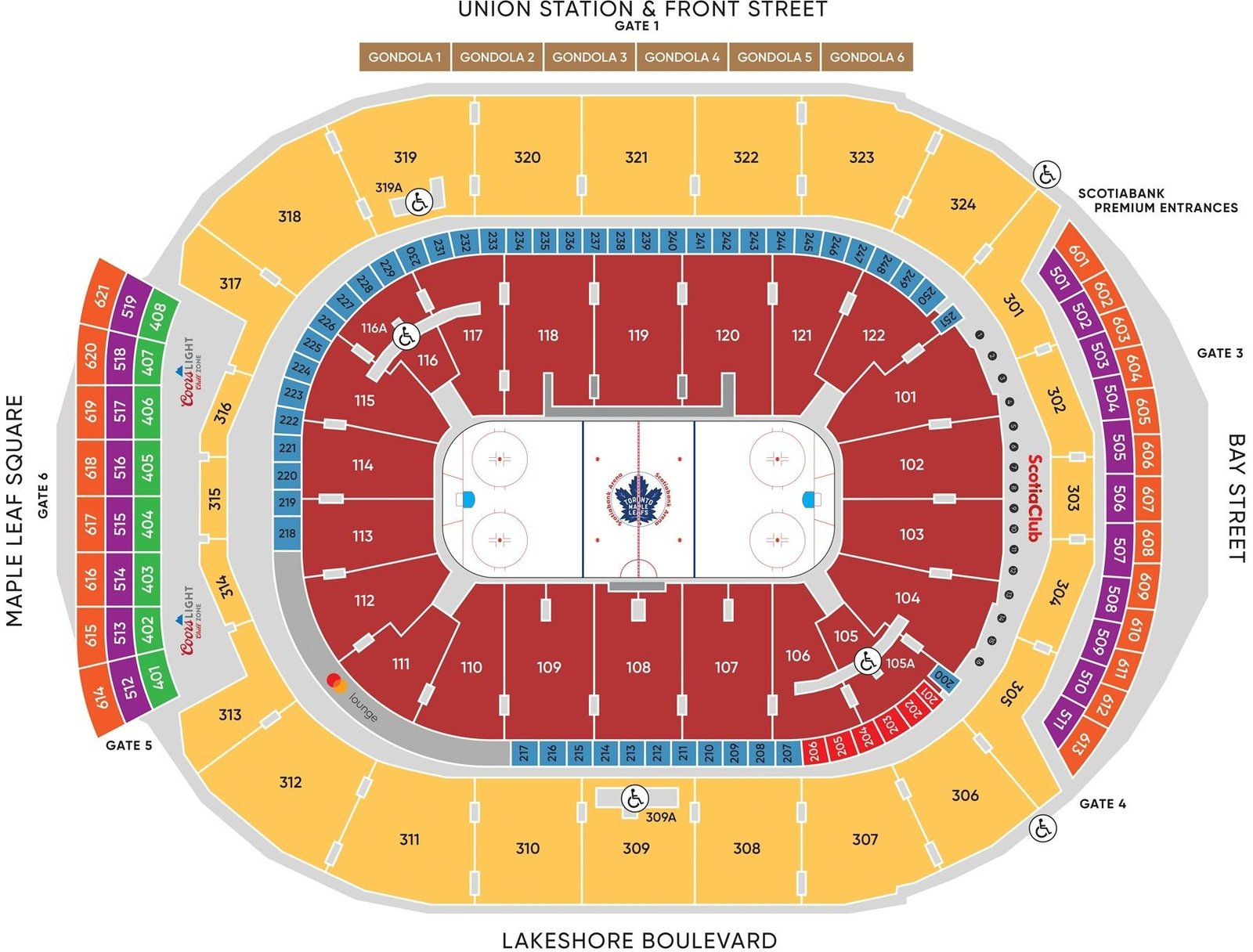 Scotiabank Arena Seating Chart for NHL