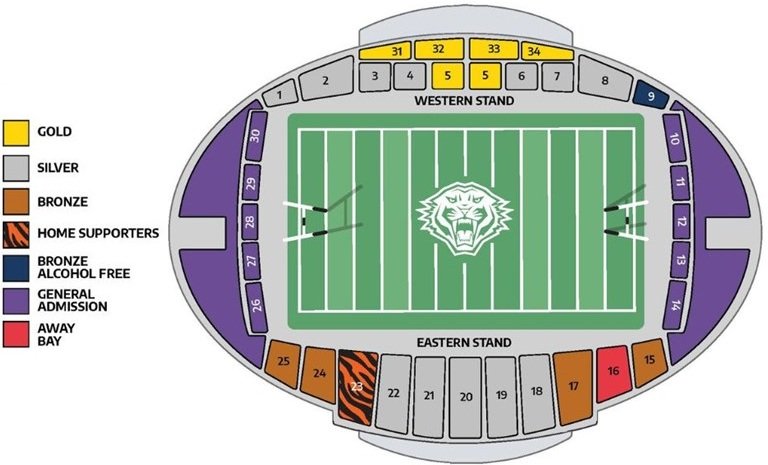 Campbelltown Sports Stadium Seating Plan