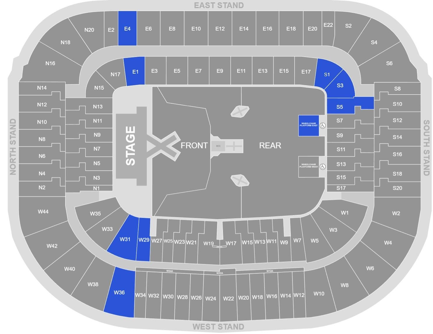 Murrayfield Stadium Concerts Seat Map