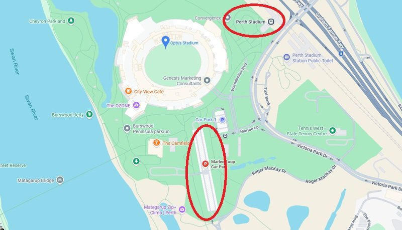 Optus Stadium Parking Map