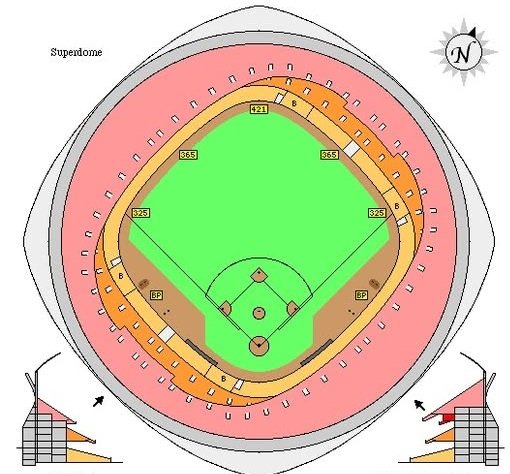 Caesars Superdome Baseball Map