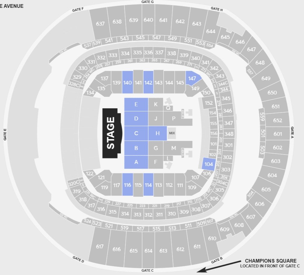 Caesars Superdome Seating Chart for Concerts