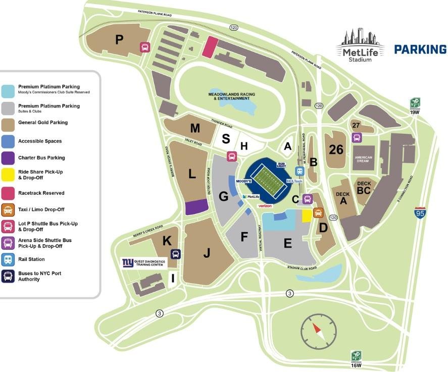Giants Parking Map