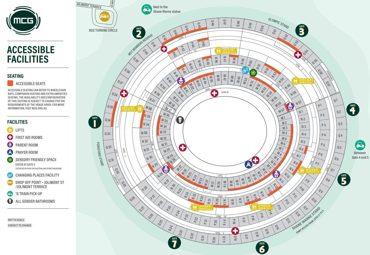 MCG Accessible Seats and Facilities