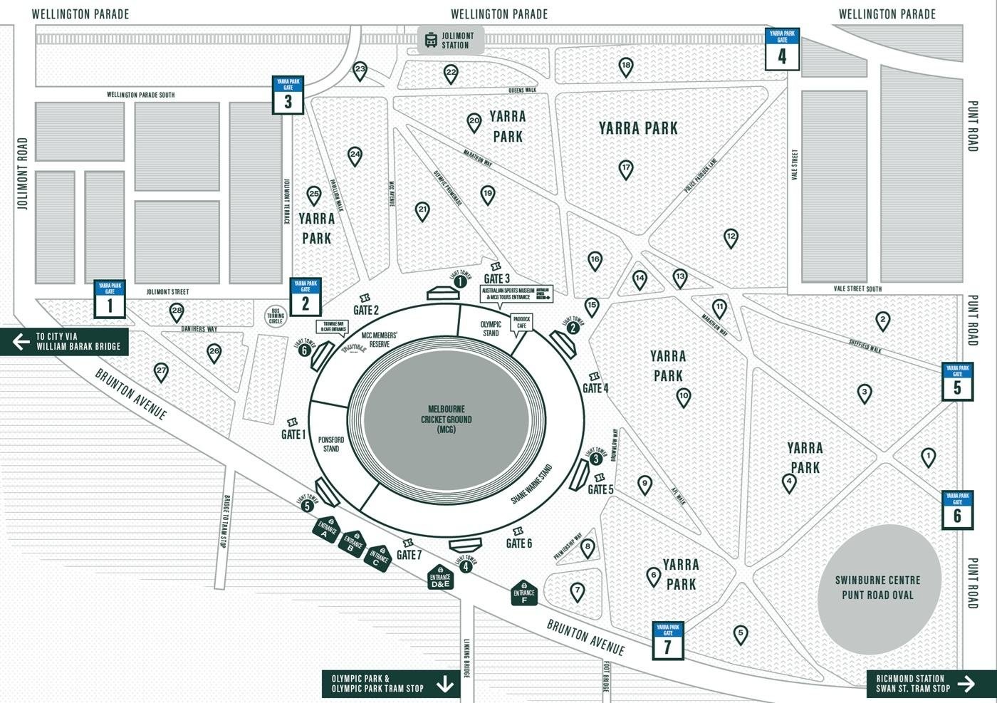 MCG Parking Map