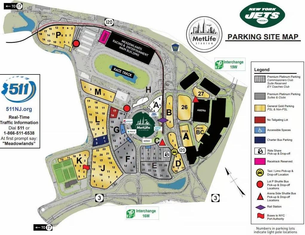 MetLife Stadium Parking Map