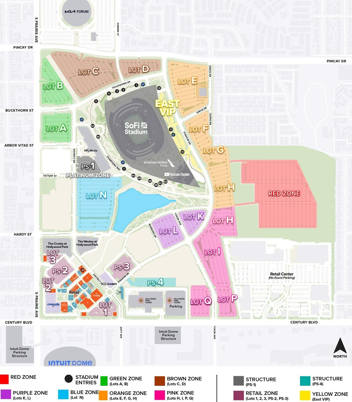 SoFi Stadium Parking Map