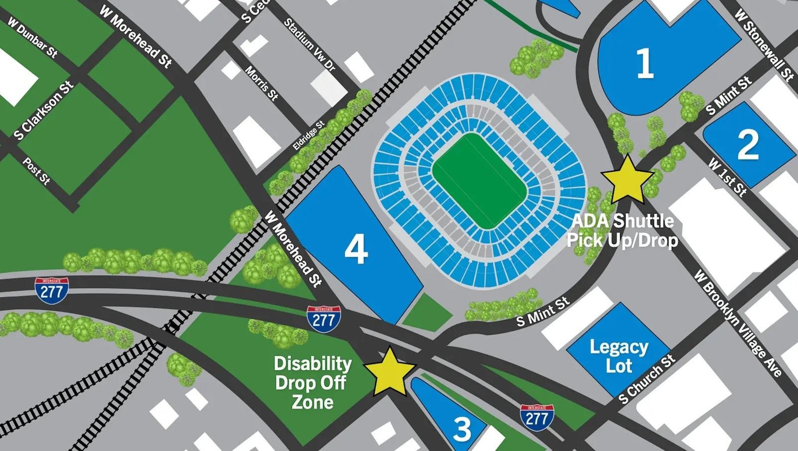 Bank of America Stadium Bruno Mars Concert Parking Map