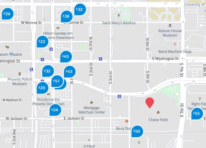 Chase Field Parking with Prices