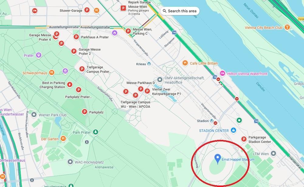 Ernst-Happel-Stadion Parking Map